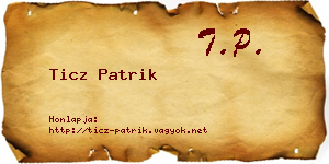Ticz Patrik névjegykártya