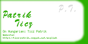 patrik ticz business card